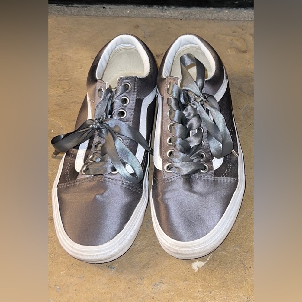Silky silver women’s vans shoes